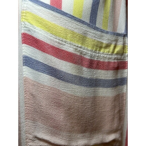 a.n.a Striped Long Sleeve Rayon Button Up Front Pocket Women’s Top XL - Picture 2 of 7